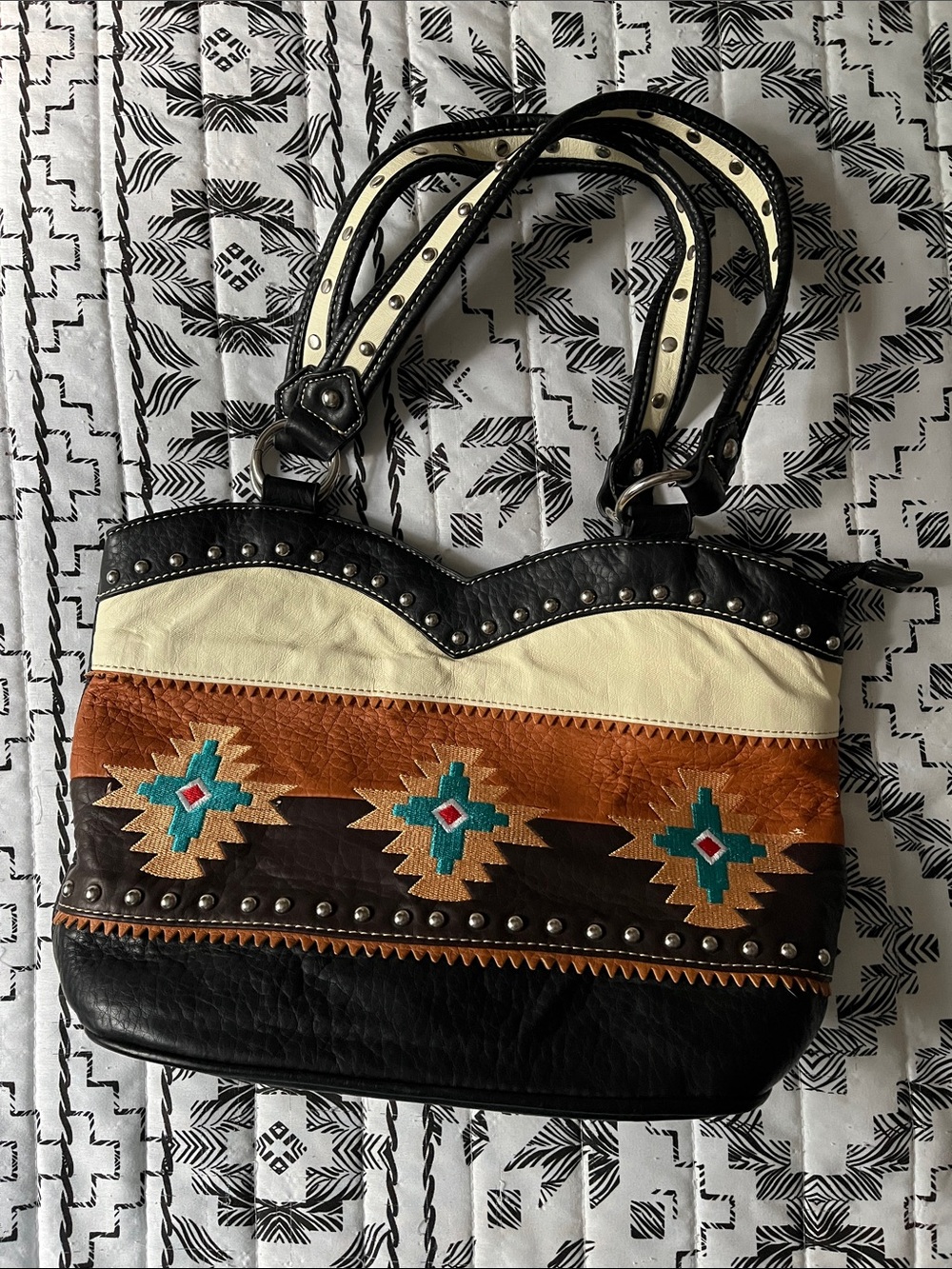 Montana West Aztec Southwestern Embroidered Purse Bag AS IS